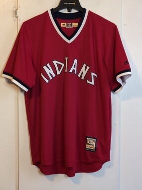 MLB Cooperstown Cleveland Indians Tee Jersey mens large